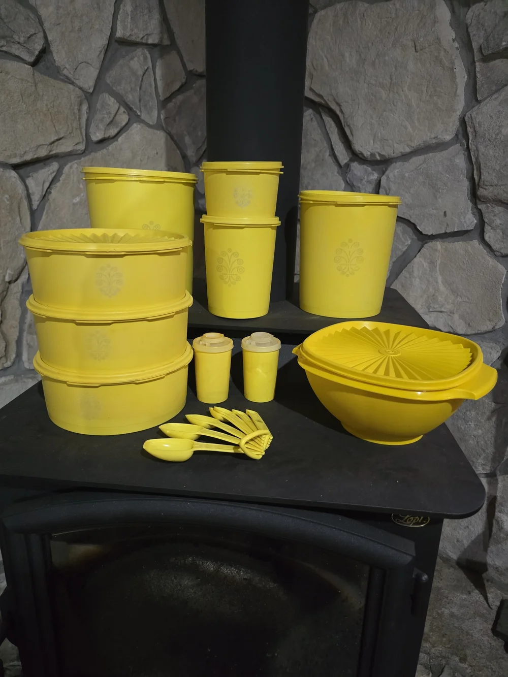 10 piece Set. Vintage Tupperware Yellow Bundle Set.